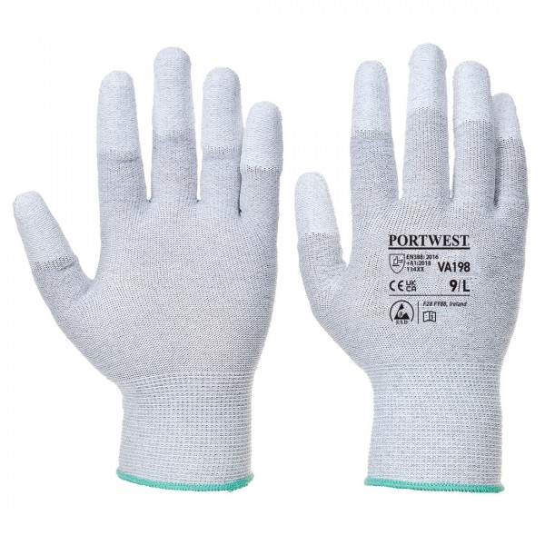 Antistatischer PU Handschuh für Verkaufsautomaten, VA198, Grau