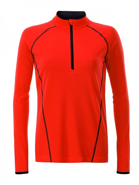 Ladies&#039; Sports Shirt Longsleeve JN497, bright-orange/black