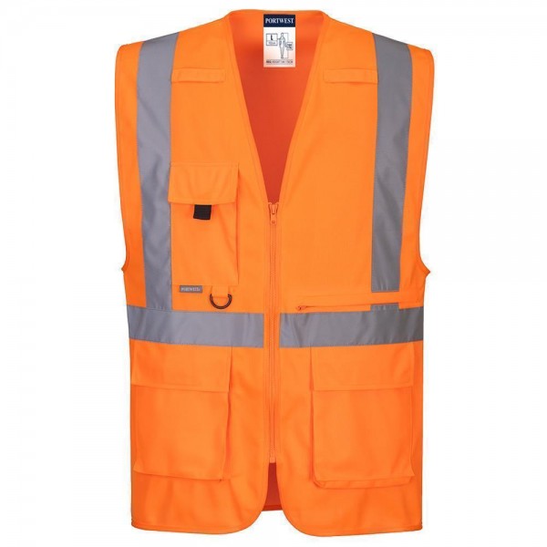 Warnschutz-Exekutiv-Weste mit großen Taschen, C357, Orange