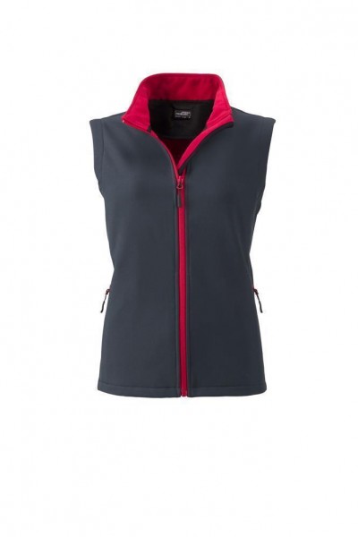 Ladies&#039; Promo Softshell Vest JN1127, iron-grey/red