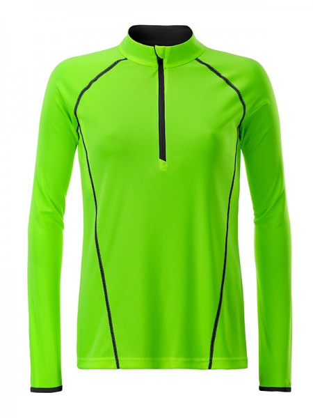 Ladies&#039; Sports Shirt Longsleeve JN497, bright-green/black