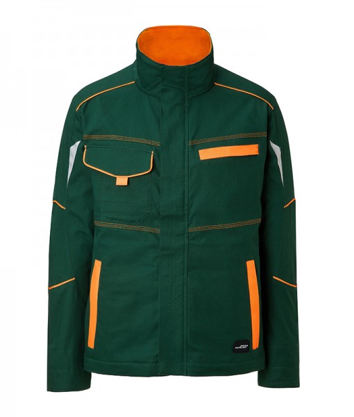 Workwear Jacket - COLOR - JN849, dark-green/orange