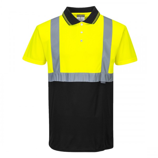 Zweifarbiges Polo Shirt, S479, Gelb/Schwarz