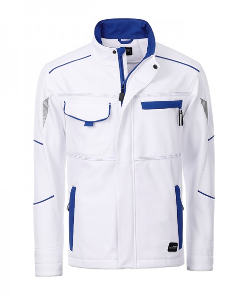 Workwear Softshell Jacket - COLOR - JN851, white/royal