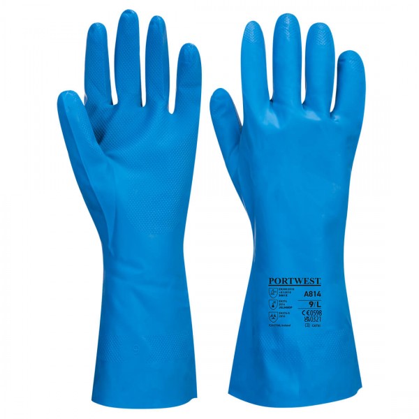 Nitril Handschuh für die Lebensmittelindustrie, A814, Blau