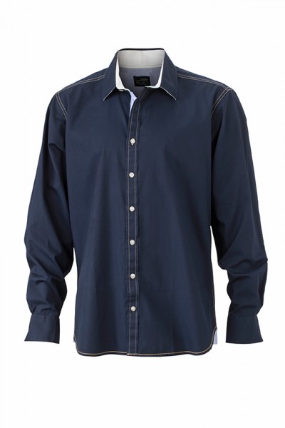 Men&#039;s Shirt, Hemden/Blusen, navy/off-white/white-blue