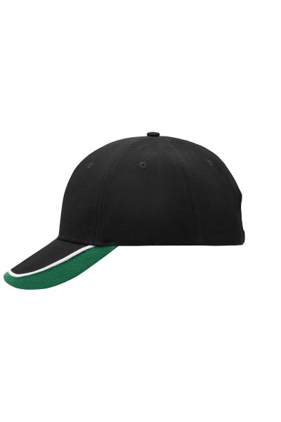 Half-Pipe Sandwich Cap, black/white/dark-green, MB049, one size