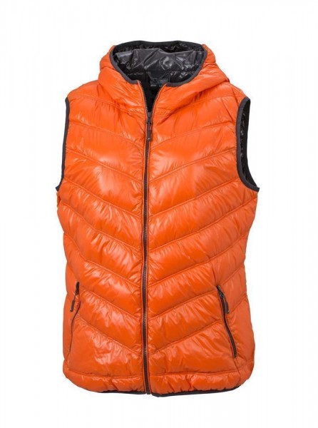 Ladies' Down Vest JN1061, dark-orange/carbon