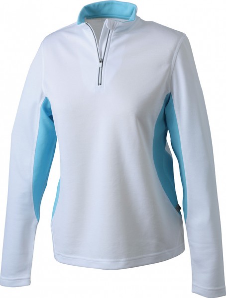 Ladies&#039; Running Shirt, Pullover, white/ocean