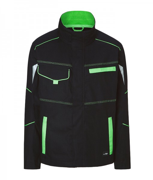 Workwear Jacket - COLOR - JN849, black/lime-green