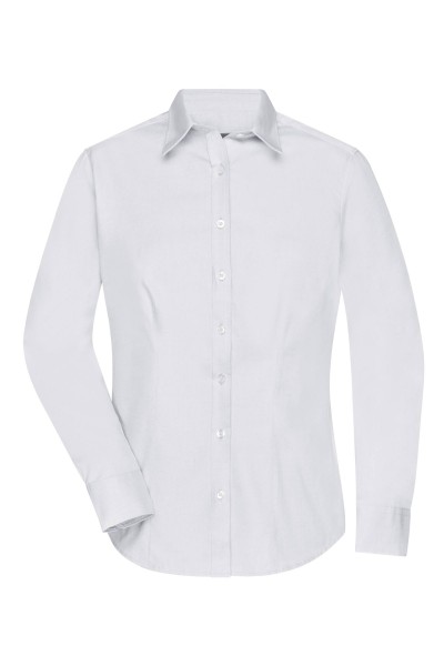 Ladies&#039; Shirt Longsleeve Herringbone JN689, white