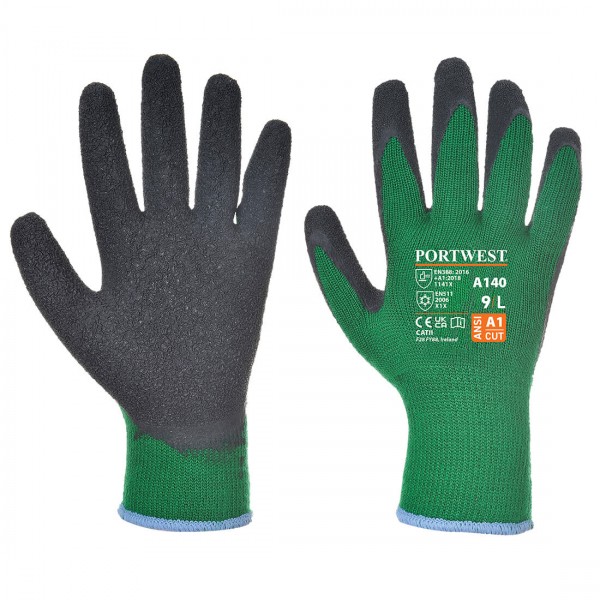 Thermo Grip Handschuh, A140, Grün/Schwarz