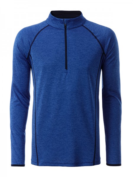 Men&#039;s Sports Shirt Longsleeve JN498, blue-melange/navy