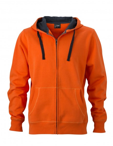 Men&#039;s Hooded Jacket JN595, dark-orange/carbon