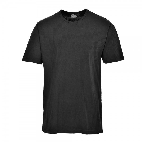 Kurzarm Thermo-T-Shirt, B120, Schwarz