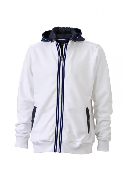 Men&#039;s Hooded Jacket, Jacken, white/navy