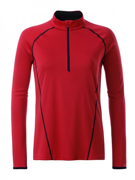 Ladies&#039; Sports Shirt Longsleeve JN497, red/black