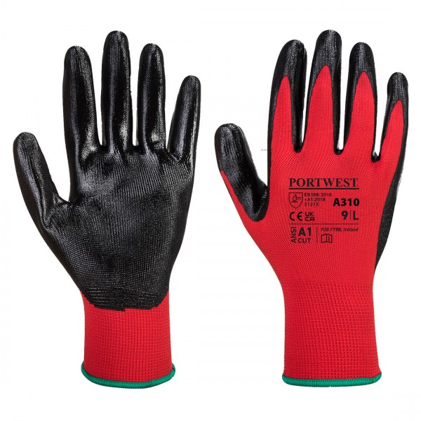 Flexo Grip Nitril Handschuh , A310, Rot/Schwarz