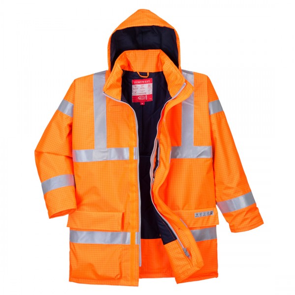 Wasserdichte Multisafe Warnschutz Jacke, antistatisch und flammhemmend , S778, Orange