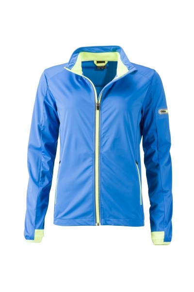 Ladies&#039; Sports Softshell Jacket JN1125, bright-blue/bright-yellow