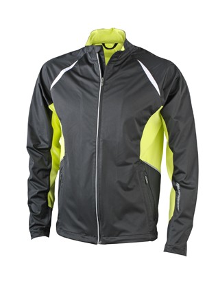 Men's Sports Jacket Windproof, Jacken, black/acid-yellow