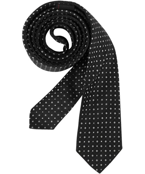 Krawatte Slimline, schwarz/silbergrau