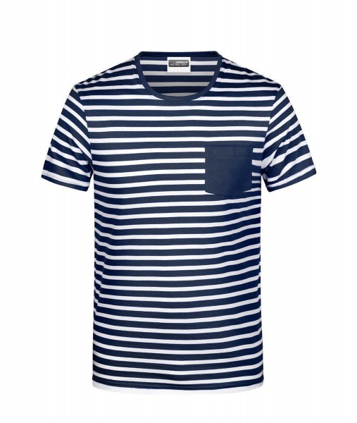 Men&#039;s T-Shirt Striped 8028, navy/white