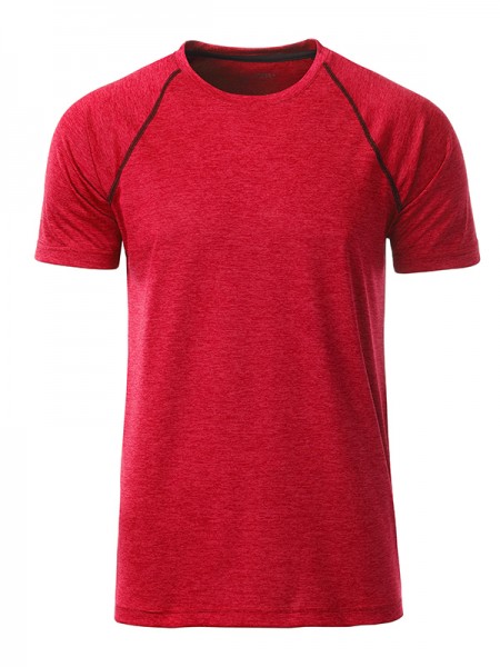 Men&#039;s Sports T-Shirt JN496, red-melange/titan
