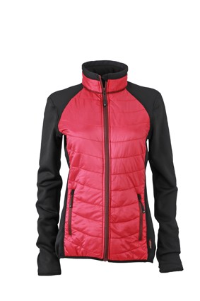 Ladies' Hybrid Jacket, Jacken, black/berry/maroon