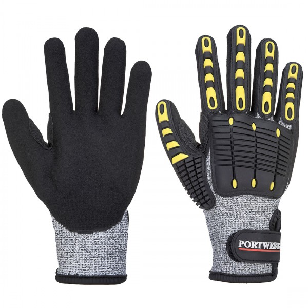 Anti Heat Cut Stoss-Schutz-Handschuh, A722, Grau/Schwarz