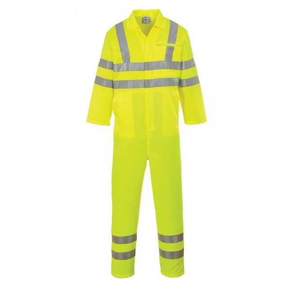 Warnschutz-Overall aus Polyester/Baumwolle , E042, Gelb