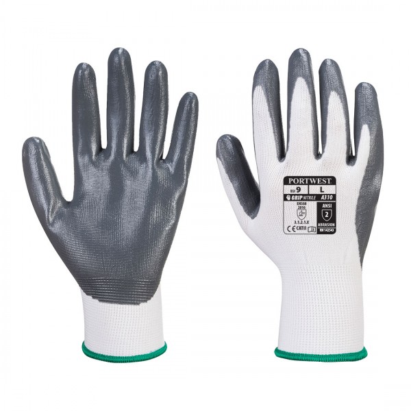 Flexo Grip Nitril-Handschuh für Verkaufsautomaten, VA310, Weiß/Grau