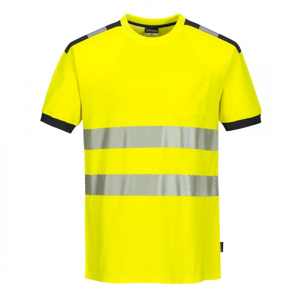 PW3 Hi-vis T-Shirt, kurzarm, T181, Gelb/Grau
