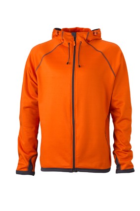 Men&#039;s Hooded Fleece JN571, dark-orange/carbon