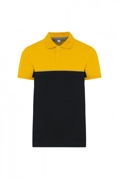 Zweifarbiges Kurzarm-Unisex-Polohemd WK210, Black / Yellow
