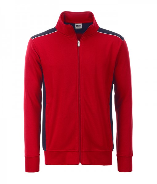 Men&#039;s Workwear Sweat Jacket - COLOR - JN870, red/navy