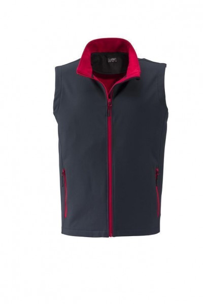 Men&#039;s Promo Softshell Vest JN1128, iron-grey/red