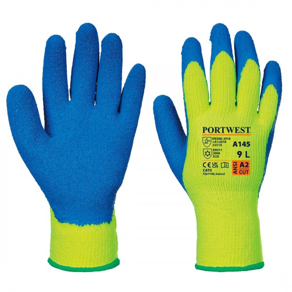 Cold Grip Handschuh, A145, Gelb/Blau