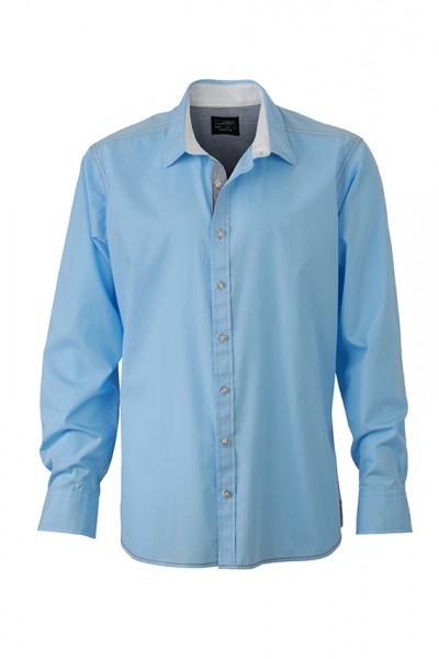 Men&#039;s Shirt, Hemden/Blusen, bleu/off-white/white-navy
