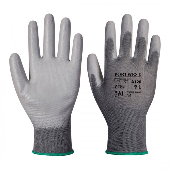 PU-Beschichteter-Handschuh, A120, Grau