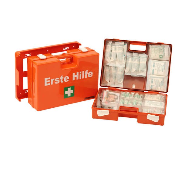 Erste-Hilfe-Koffer, 2 Arretierungen, Verbandskasten DIN 13169 Mult, 40 x 30 x 15 cm