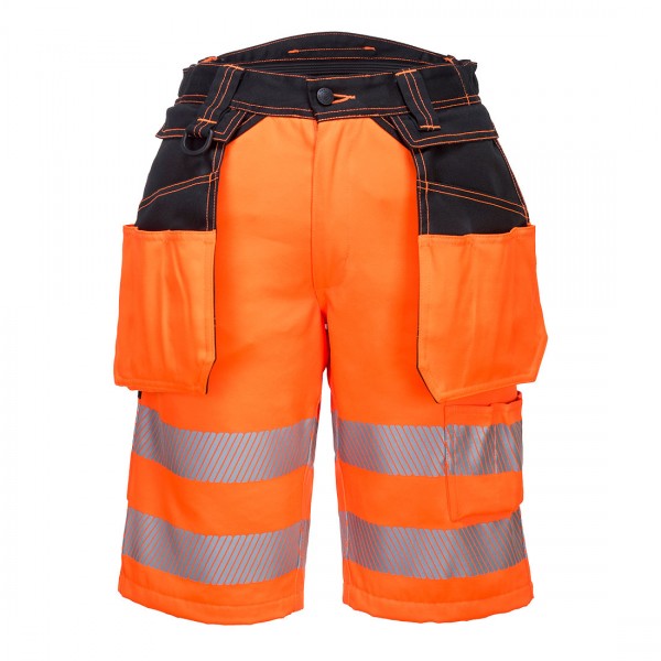 PW3 Warnschutz Shorts, PW343, Orange/Schwarz