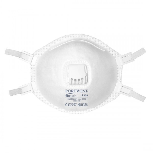 FFP3 Feinstaubmaske mit Ventil - Blister Packung (2) , P309, Weiß