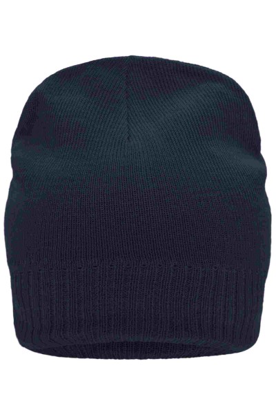 Knitted Beanie with Fleece Inset, navy, MB7925, one size