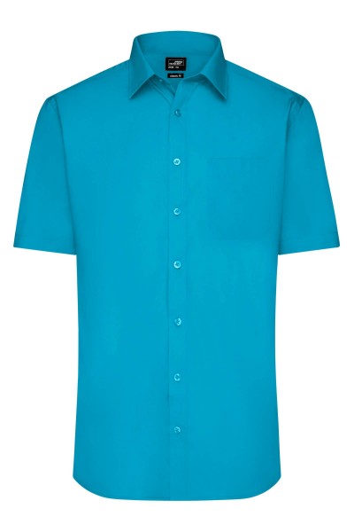 Men&#039;s Shirt Shortsleeve Poplin JN680, turquoise