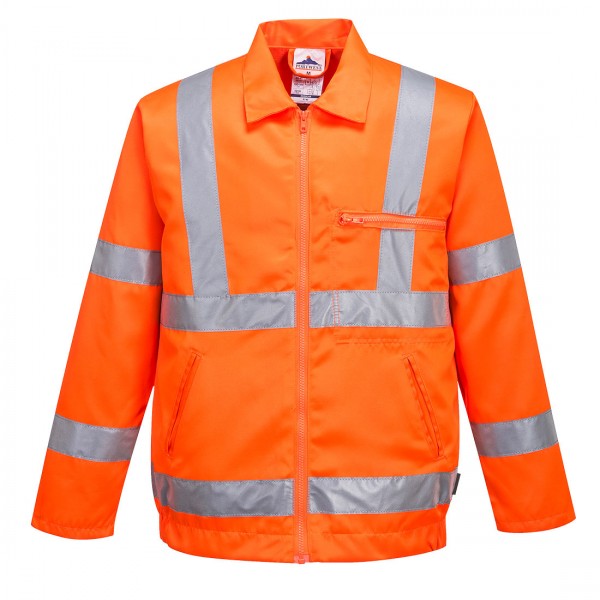 Warnschutz-Jacke aus Polyester-Baumwolle, RIS, RT40, Orange