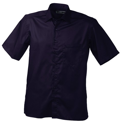 Men&#039;s Business Shirt Short-Sleeved, Hemden/Blusen, aubergine