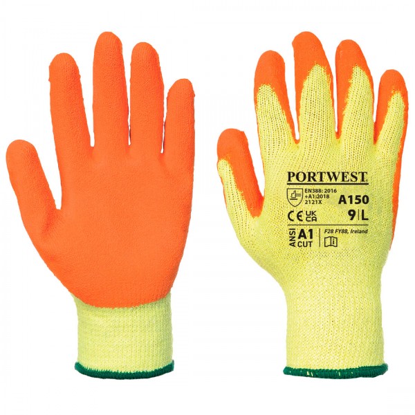 Klassischer Grip Handschuh Latex, A150, Orange