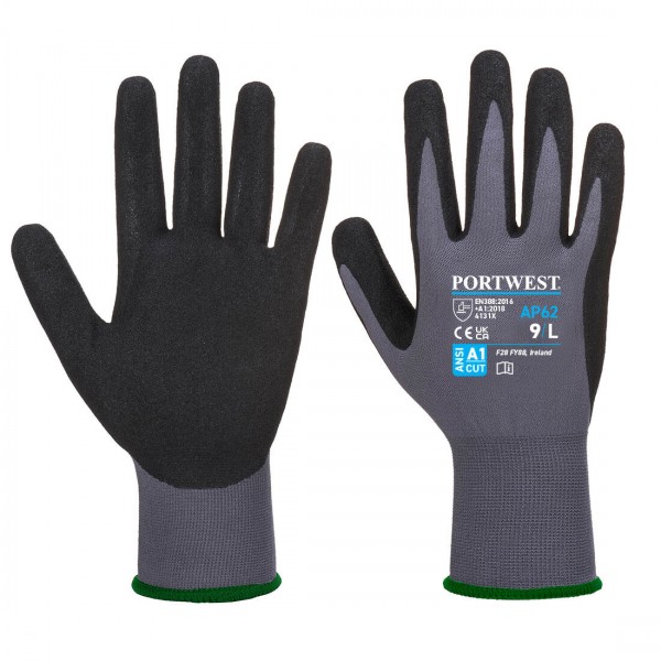 Dermiflex Aqua Handschuh, AP62, Grau/Schwarz