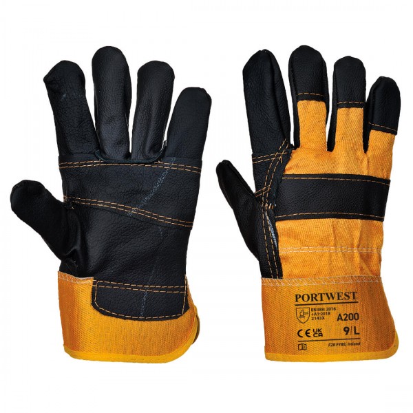Möbelleder Handschuh, A200, Gelb
